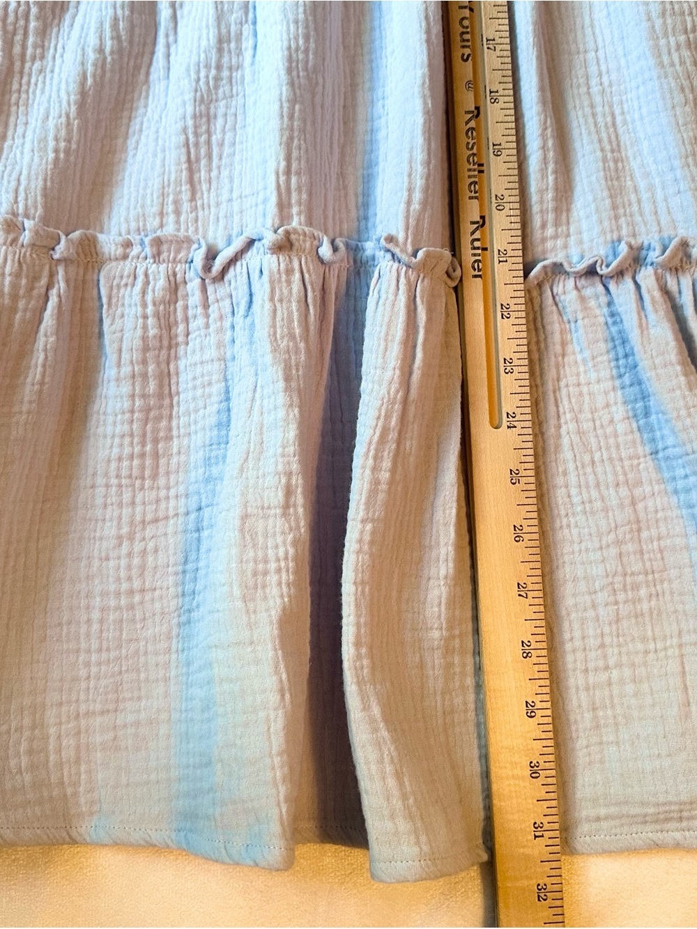 Pomander Place Tuckernuck Light Blue Sleeveless Gauze Tiered Morgan Dress S - Picture 5 of 8